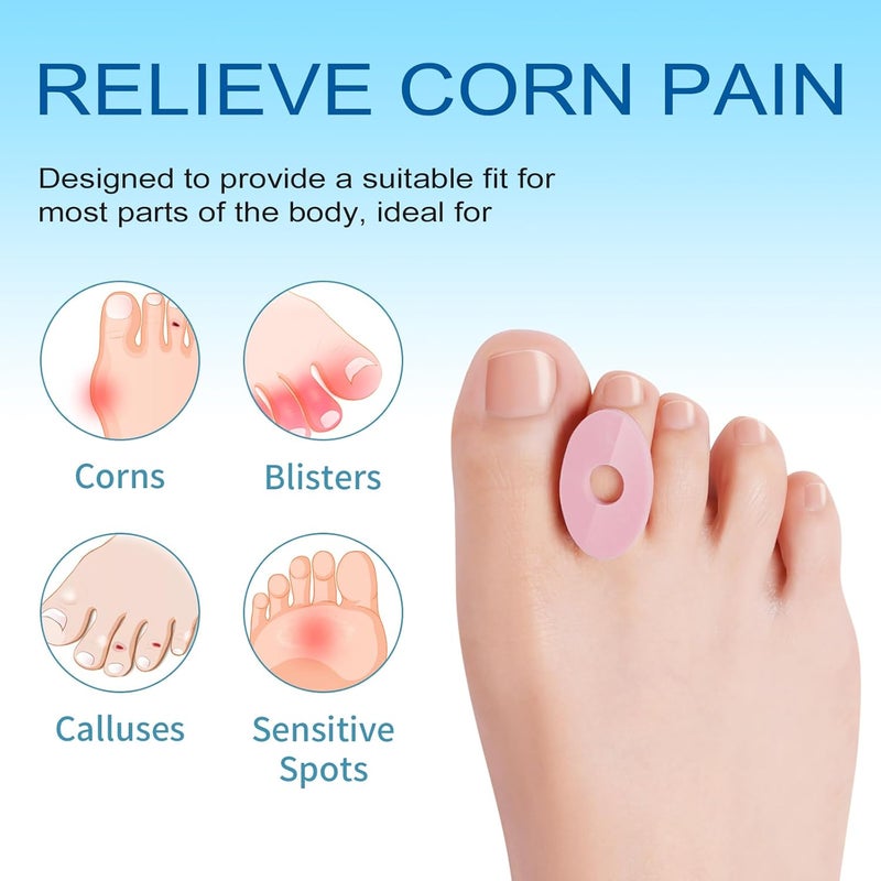 JUMPOW Corn Cushions Callus Pads - 90 Pcs, Corn Pads for Toes, Strong Adhesive & Soft, Foam Callus Cushions, Corn Remover Pads Relief Calluses, Corns, Blisters, Heel Frictions (Oval-L) - Image 4